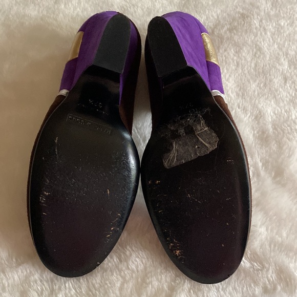 EUC MARC JACOBS Brown & Purple Mary Jane Color Block Metallic Accents Sz 37 1/2 - Picture 7 of 16